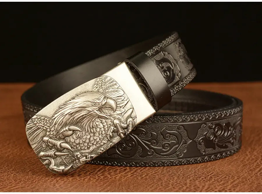 Eagle Pattern Automatic Buckle Belt for Men