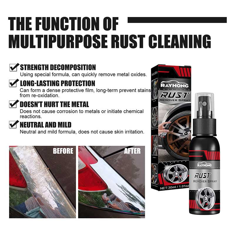 Multifunctional Metal Rust Remover Spray - Fast-Acting Rust Converter for Cars, Tools & Metal Surfaces