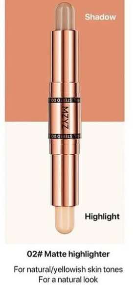 Double Head Makeup Stick-Highlighter & Contour-Fast and simple operation for beginners, makeup like a pro