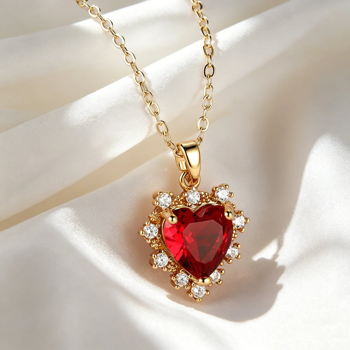 Sparkling Heart Pendant Necklace