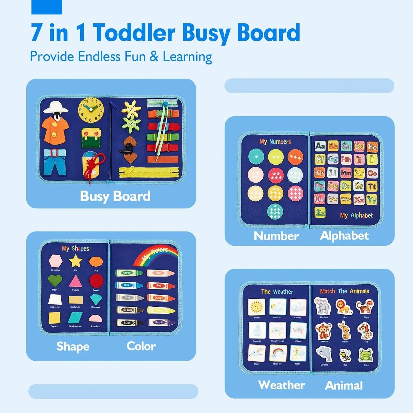 Skills Montessori Educational Activity Board