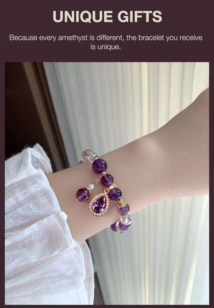 Natural Amethyst Water Drop Bracelet