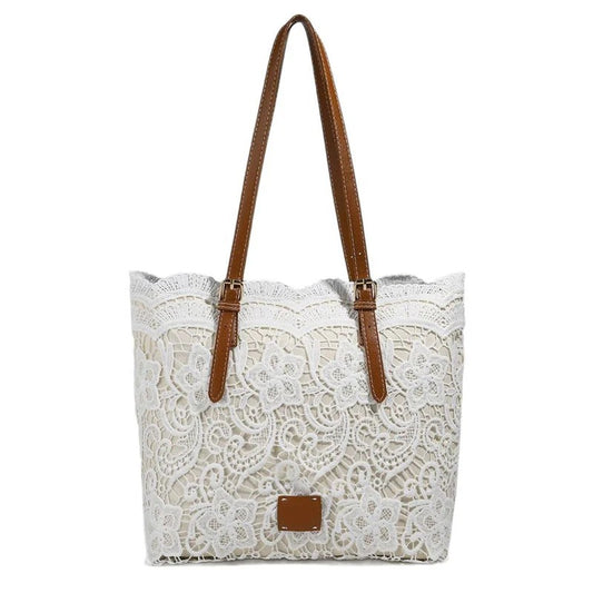 Elegant Lace Large Capacity Tote Bag