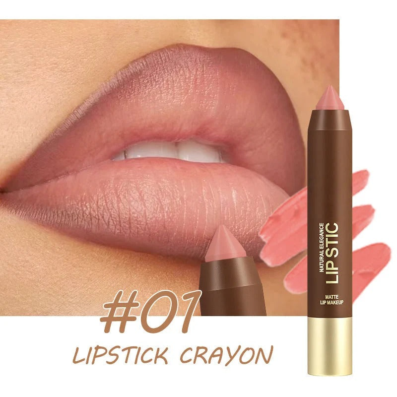 🔥🎁 BUY 1 GET 1 FREE! ✨💄 Long-Lasting Matte Lip Crayon for Women |Hydrating & Non-Drying | Precision Triangular Tip | 6 Colors ✨