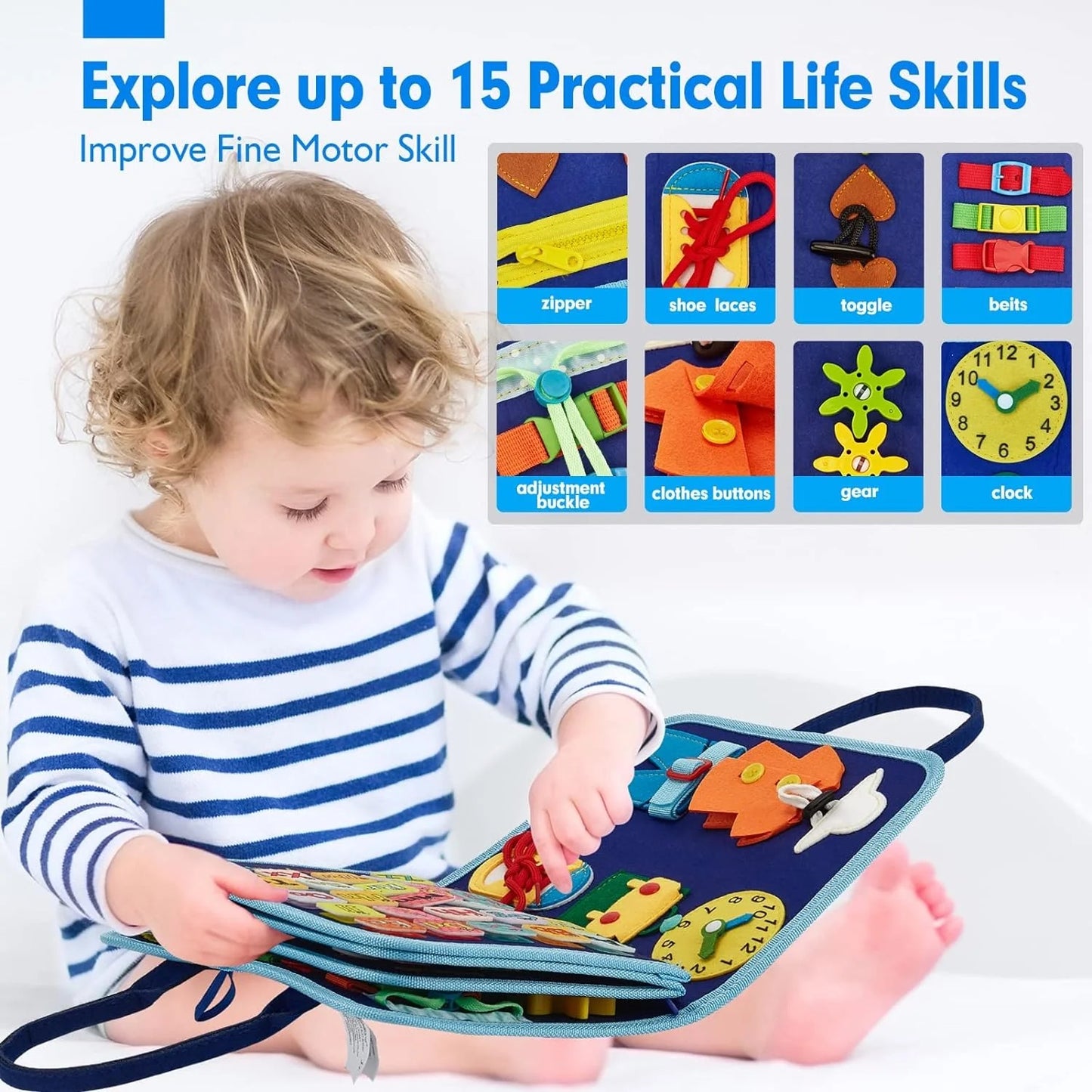 Skills Montessori Educational Activity Board