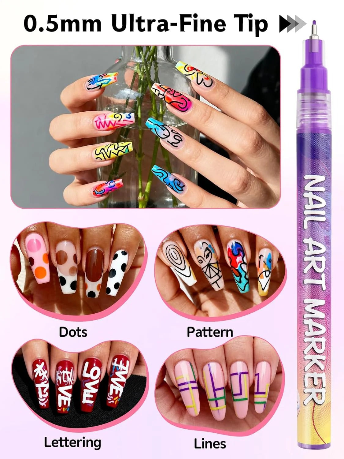 💅🎨 Nail Art Marker Pens | 12 Color Set 🌈✨