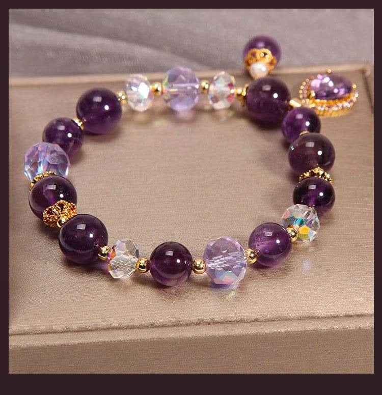 Natural Amethyst Water Drop Bracelet