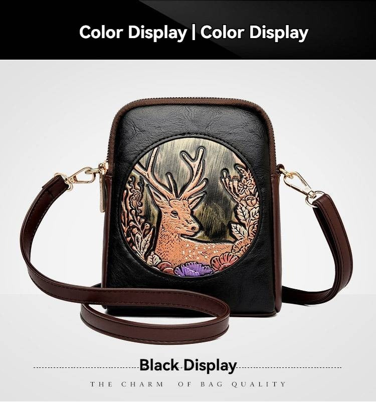 Retro Embossed High-End Double-Layer Casual Bag