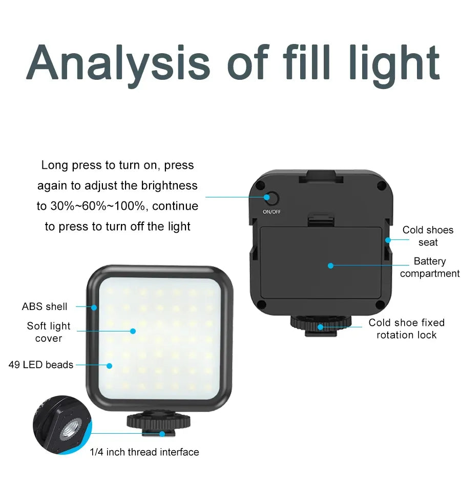 Professional Live Video Mobile Phone Photography Set with Fill Light Microphone Tripod