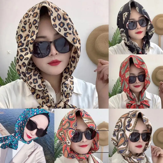 Random Color Fashionable headscarf, stylish windproof and sun protection scarf