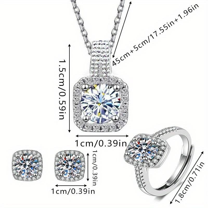 🔥Silver Jewelry Set (Necklace + earrings + ring)