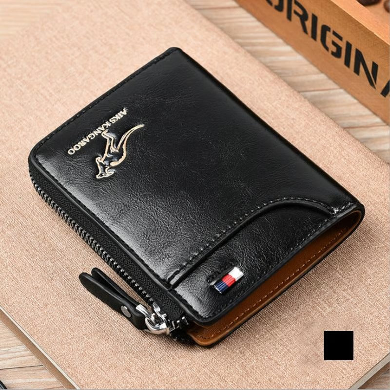 Men Wallet Zipper Purse ( RFID PROTECTED )