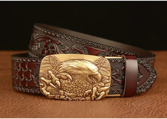 Eagle Pattern Automatic Buckle Belt for Men