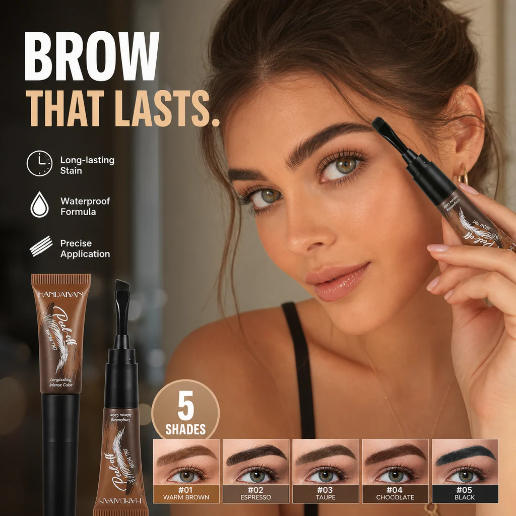 🔥🎉 50% OFF 🎉🔥Waterproof Peel-Off Eyebrow Tint – Long Lasting Brow Gel | 5 Natural Shades