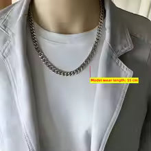 Men's Flat Miami Cuban Link Chain Solid 925 Sterling Silver