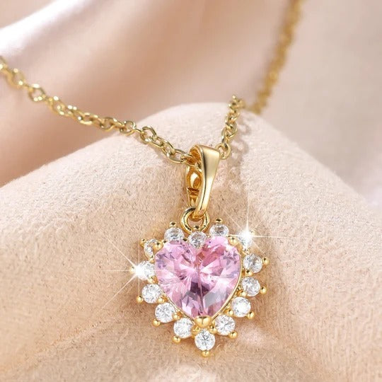 Sparkling Heart Pendant Necklace