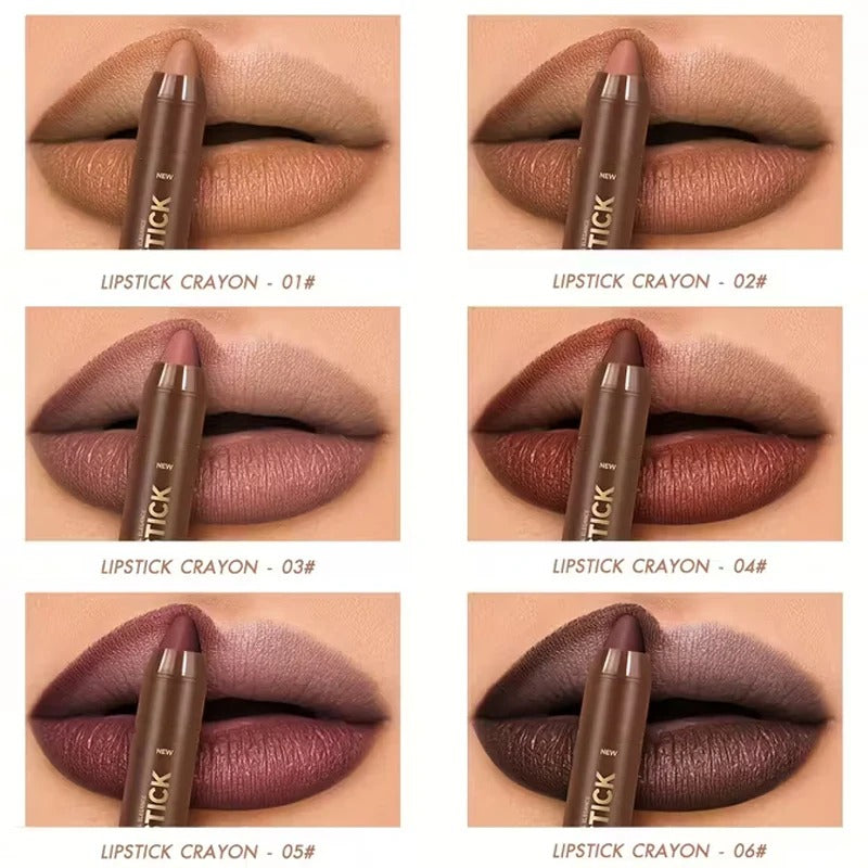 🔥🎁 BUY 1 GET 1 FREE! ✨💄 Long-Lasting Matte Lip Crayon for Women |Hydrating & Non-Drying | Precision Triangular Tip | 6 Colors ✨
