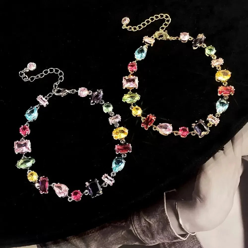 Shiny Rainbow Zircon Link Bracelet