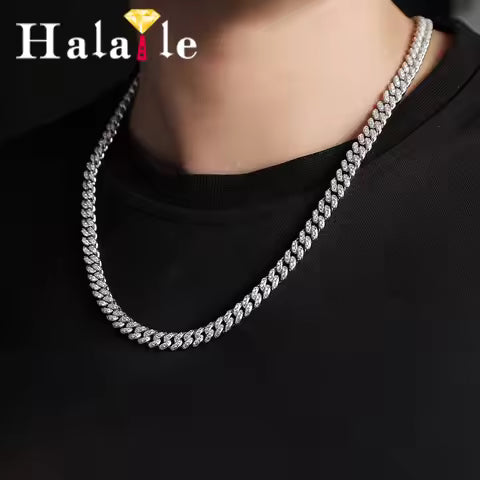 Men's Flat Miami Cuban Link Chain Solid 925 Sterling Silver