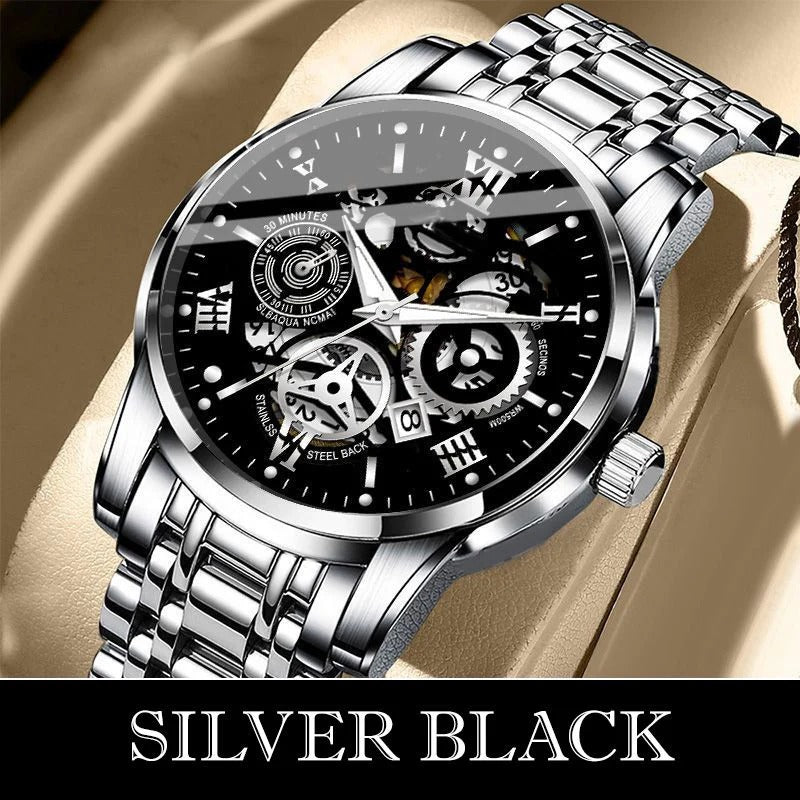 🔥Men's Waterproof Roman Skeleton Automatic Mechanical Watch