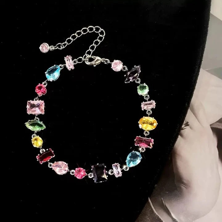 Shiny Rainbow Zircon Link Bracelet