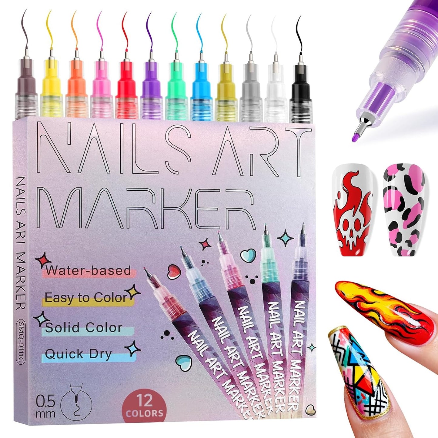 💅🎨 Nail Art Marker Pens | 12 Color Set 🌈✨