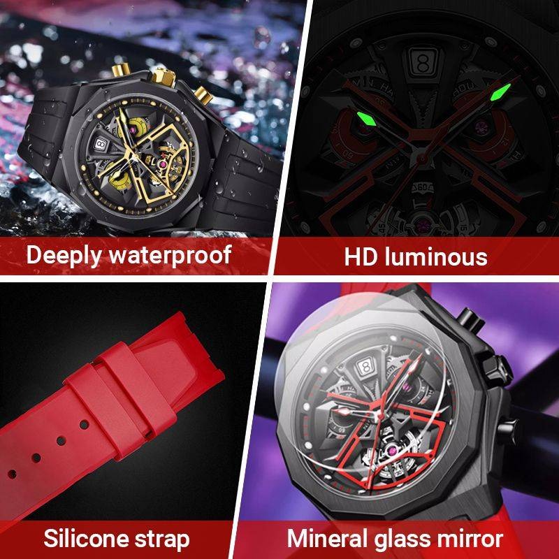 Men's Hollow-out Fashionable Waterproof Quartz Watch