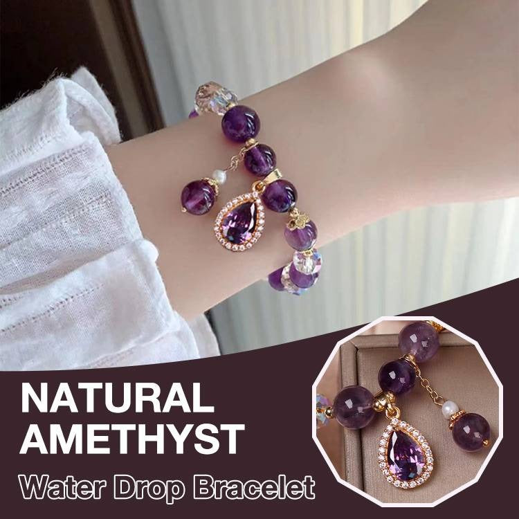 Natural Amethyst Water Drop Bracelet