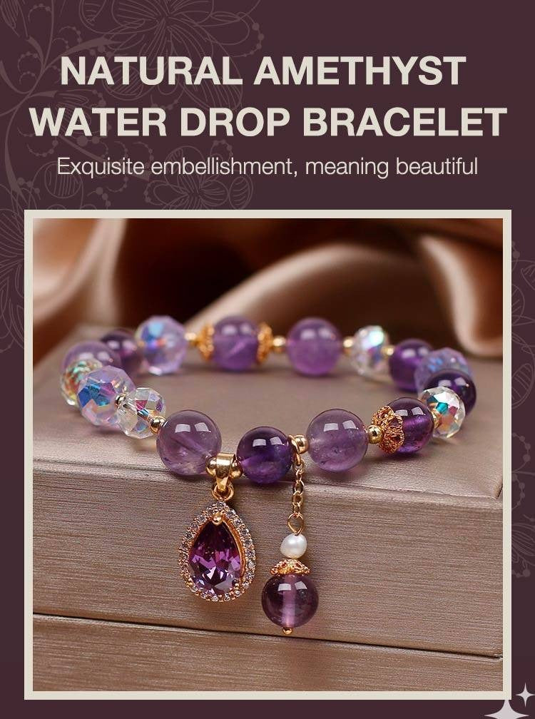 Natural Amethyst Water Drop Bracelet