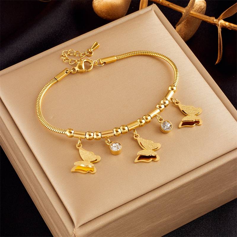 ✨ Gold Color Butterfly Charm Bracelet 🦋💛