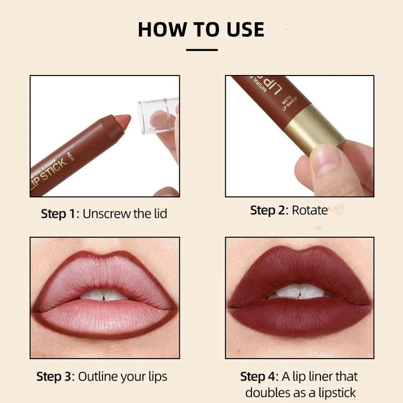 🔥🎁 BUY 1 GET 1 FREE! ✨💄 Long-Lasting Matte Lip Crayon for Women |Hydrating & Non-Drying | Precision Triangular Tip | 6 Colors ✨