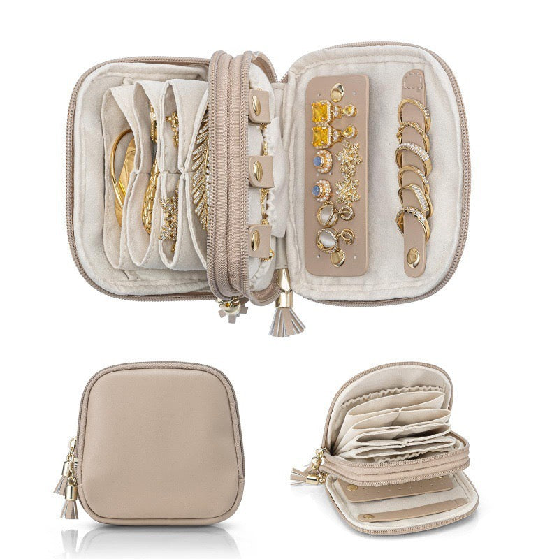 Travel Jewellery Bag – Compact Waterproof PU Jewellery Organizer