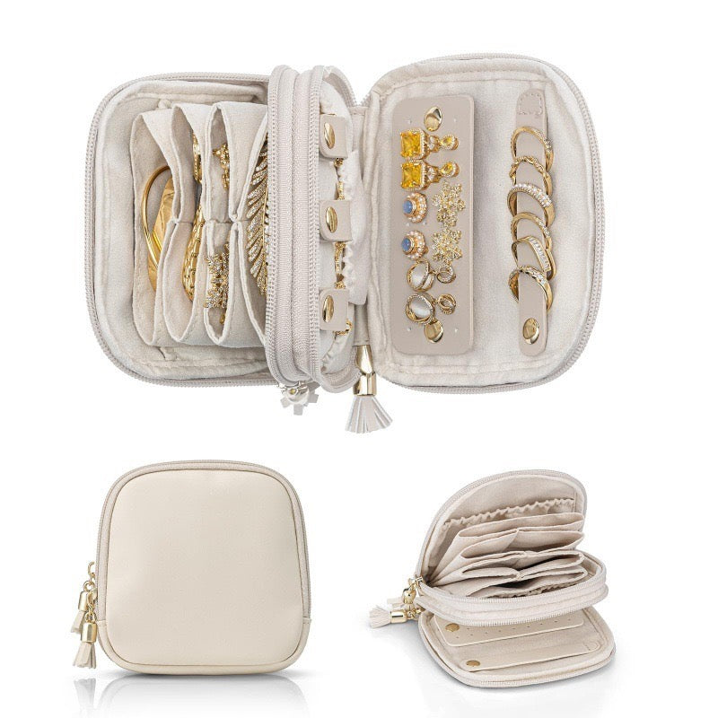 Travel Jewellery Bag – Compact Waterproof PU Jewellery Organizer